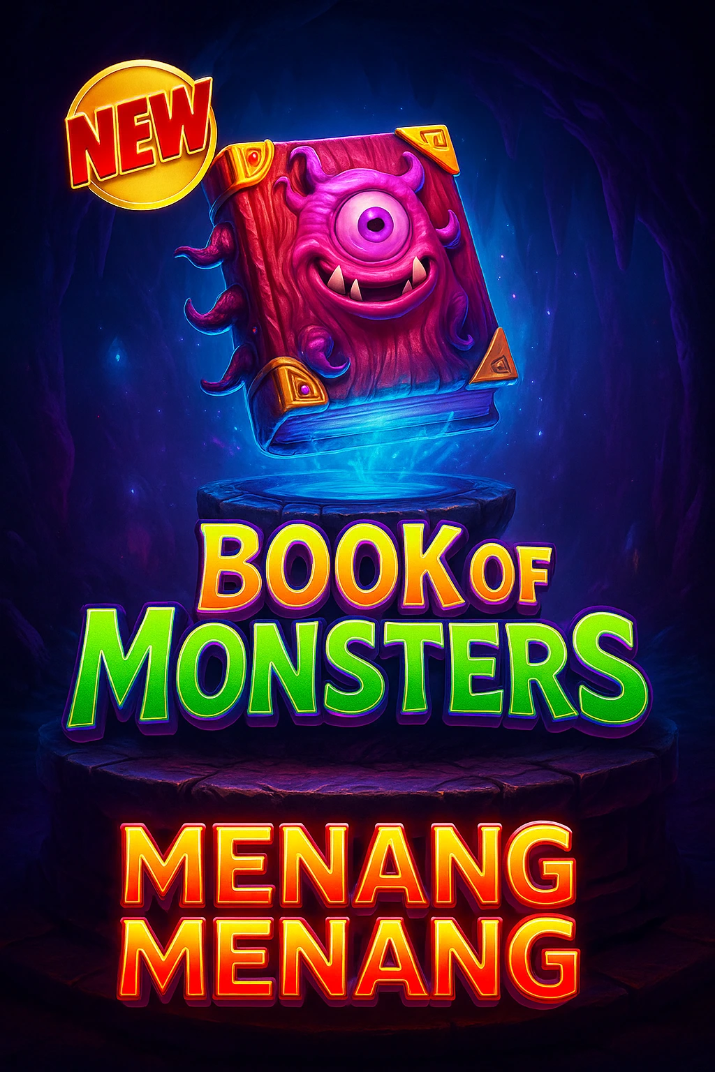 Ilustrasi slot online terpercaya MENANGMENANG tema hitam merah dengan filosofi slow to write